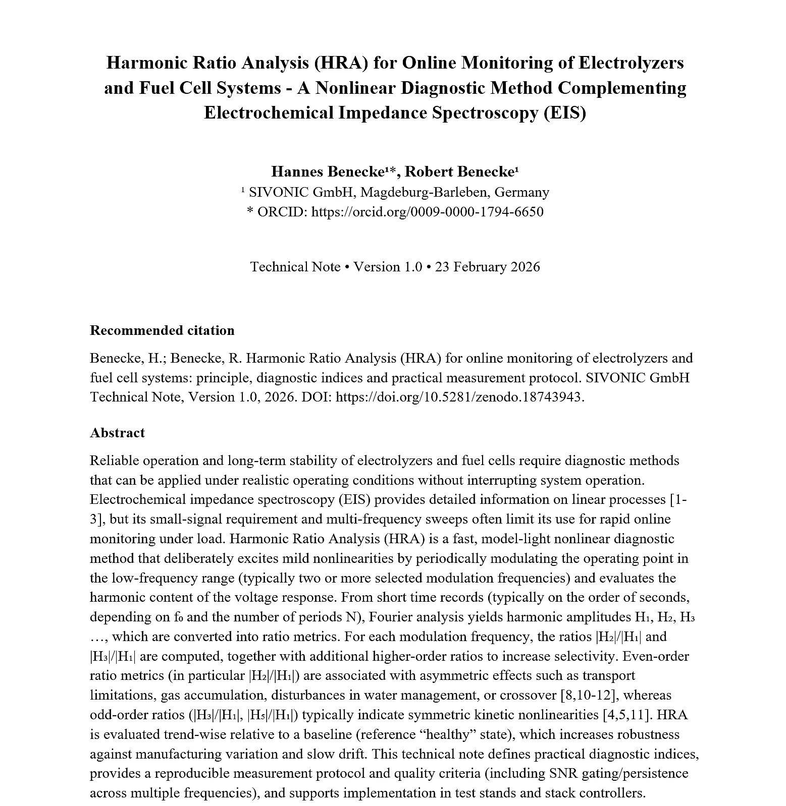 HRA Technical Report